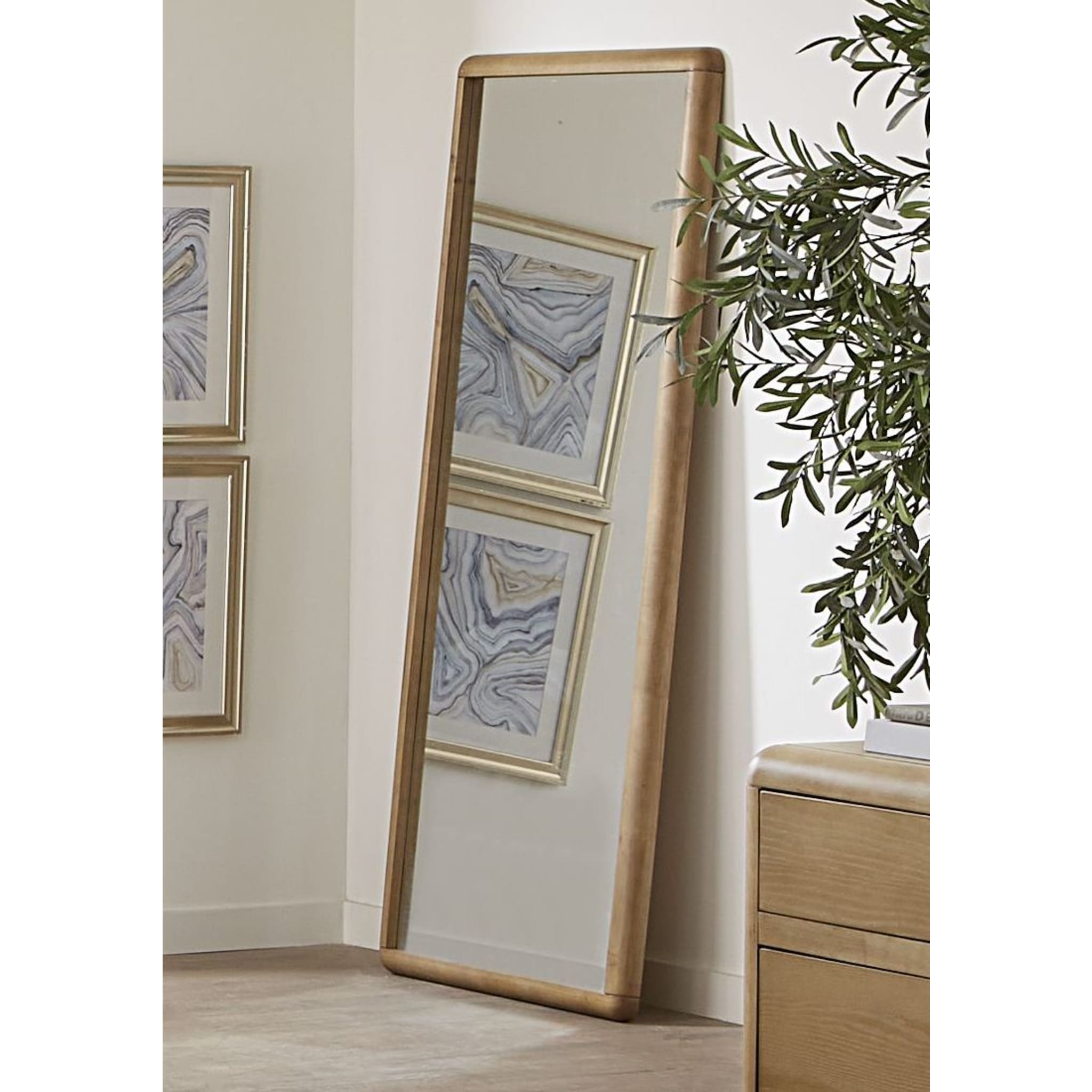 Full-Length Furano Floor Mirror in Warm Ginger - Elegant Freestanding Mirror for Bedroom, Living Room, and Dressing Area