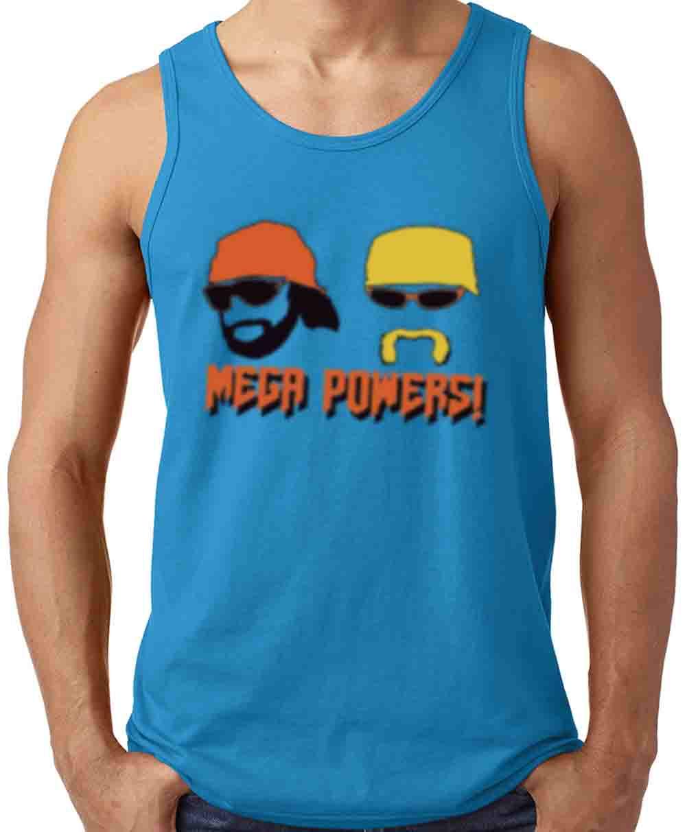 Blue Hogan Macho Man Mega Powers Tank Top for Men - Vintage Wrestling Graphic Tee - Gym, Workout & Casual Wear