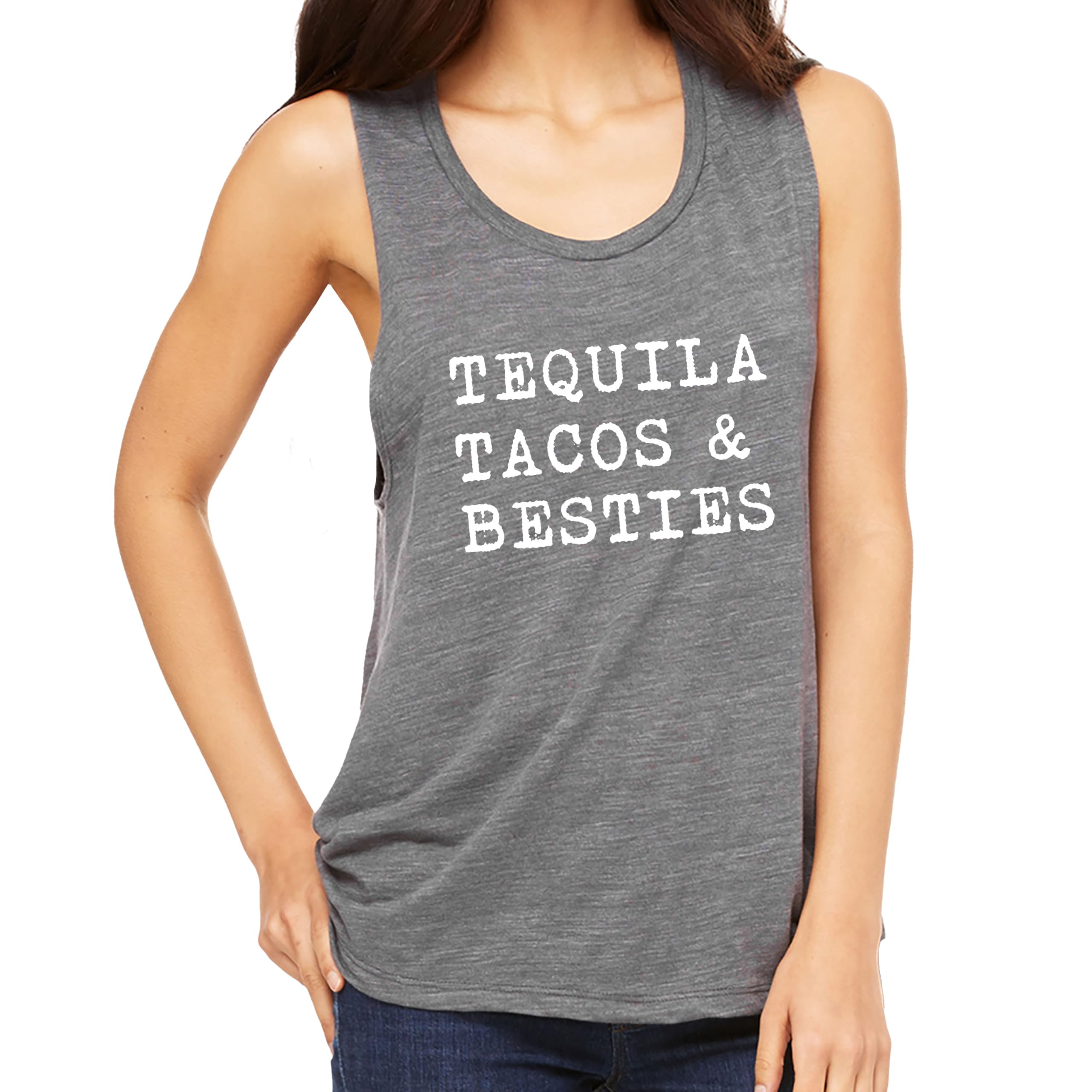 Funny Cinco de Mayo Workout Muscle Tee - Tequila Tacos & Besties Drinking Shirt for Gym & Parties | Mexican Holiday Fitness Apparel