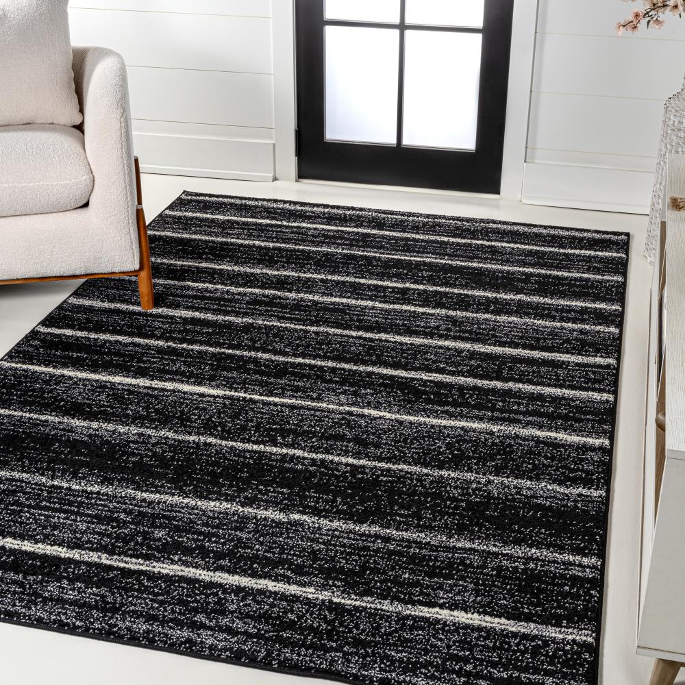 Williamsburg Minimalist Stripe Area Rug - Soft Modern Wool Carpet for Living Room, Bedroom & Office - Neutral Home Decor Rug