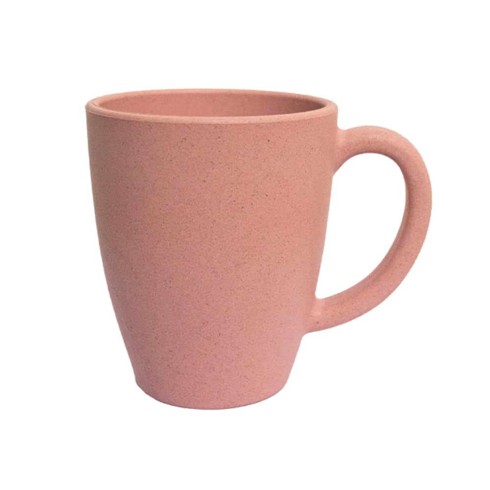 Irida Naturals Unbreakable Coffee Mug - Eco-Friendly Microwave Safe Travel Mug for Tea & Coffee, 300ml Rice Husk Cup for Hot/Cold Drinks, Matte Finish Gift Mug (Plush Pink) - Perfect for Office, Camping & Home Use