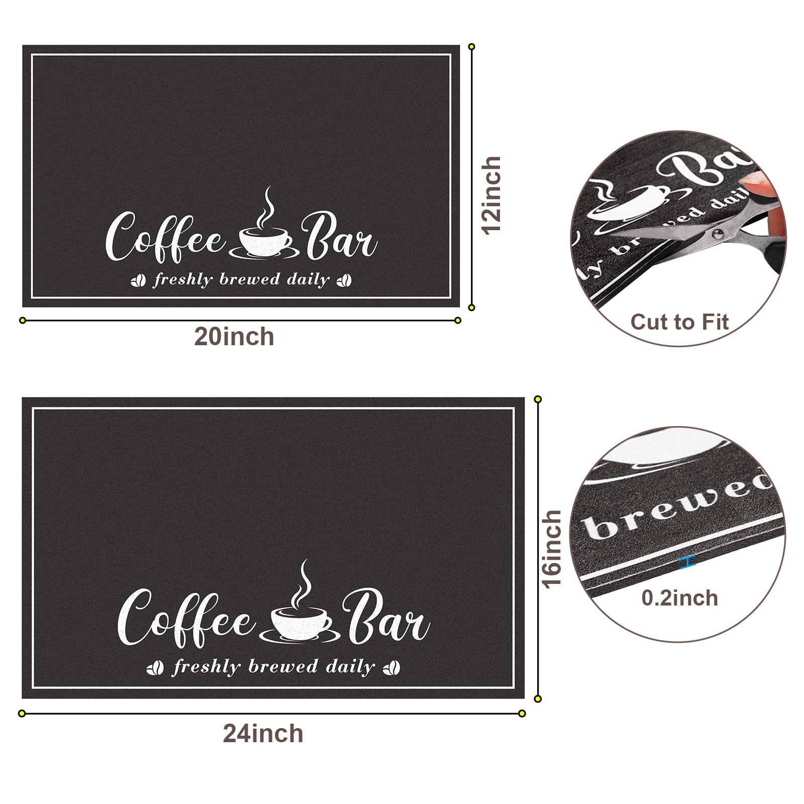 Absorbent Coffee Mat for Kitchen Counter - 12x20