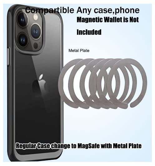 6 PCS Magnetic Adhesive Ring Stickers for iPhone 12/13/14 Series - Magsafe Converter for Wireless Charging - Upgrade Any Phone Case to Magnetic (Perfect for Car Mounts, Wireless Chargers & DIY Projects)