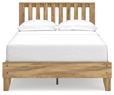 Bermacy Full Platform Panel Bed - Modern Wooden Bed Frame with Storage, Queen Size, Sturdy & Easy Assembly - Perfect for Small Bedrooms, Guest Rooms & Apartments