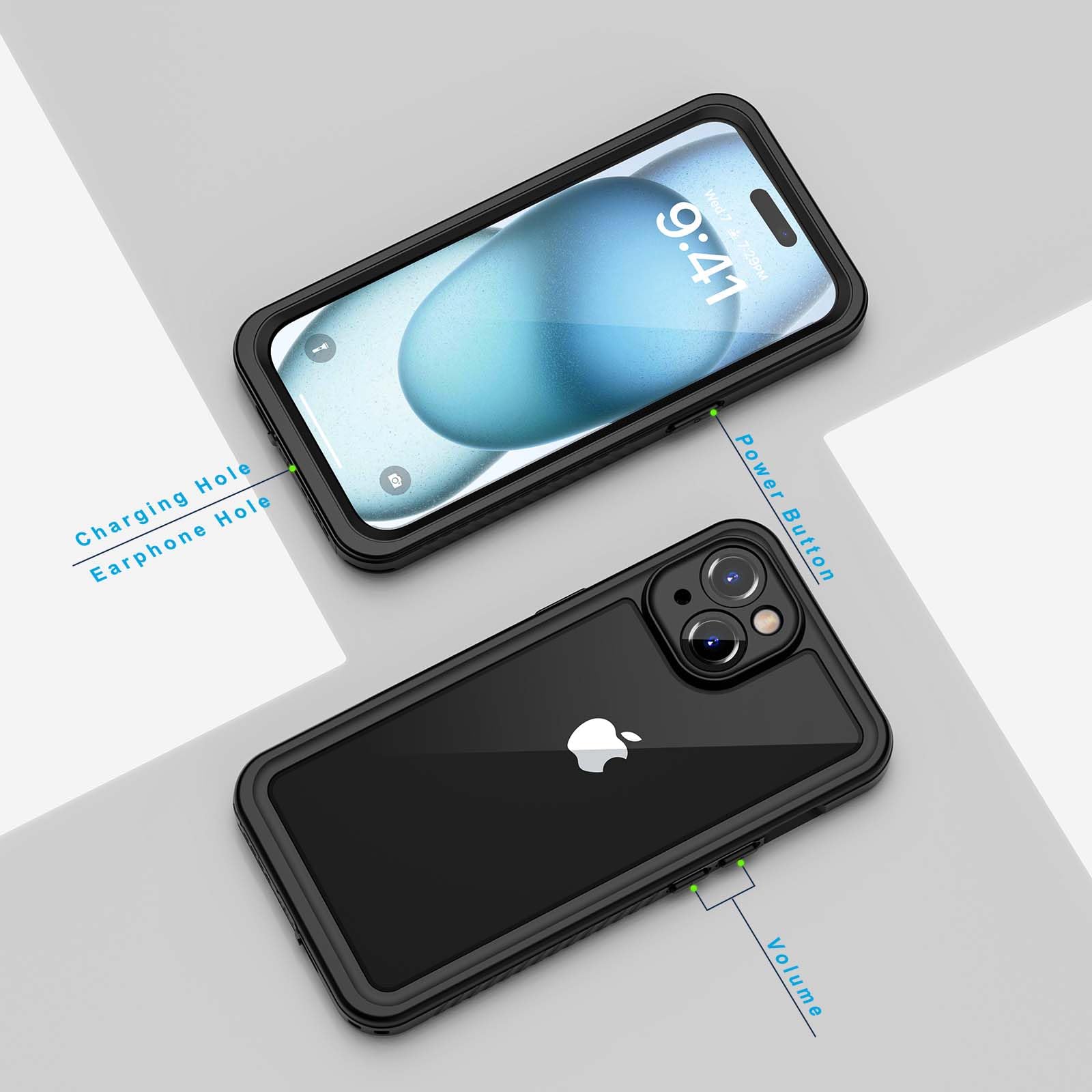 Lanhiem Waterproof iPhone 15 Case (6.1