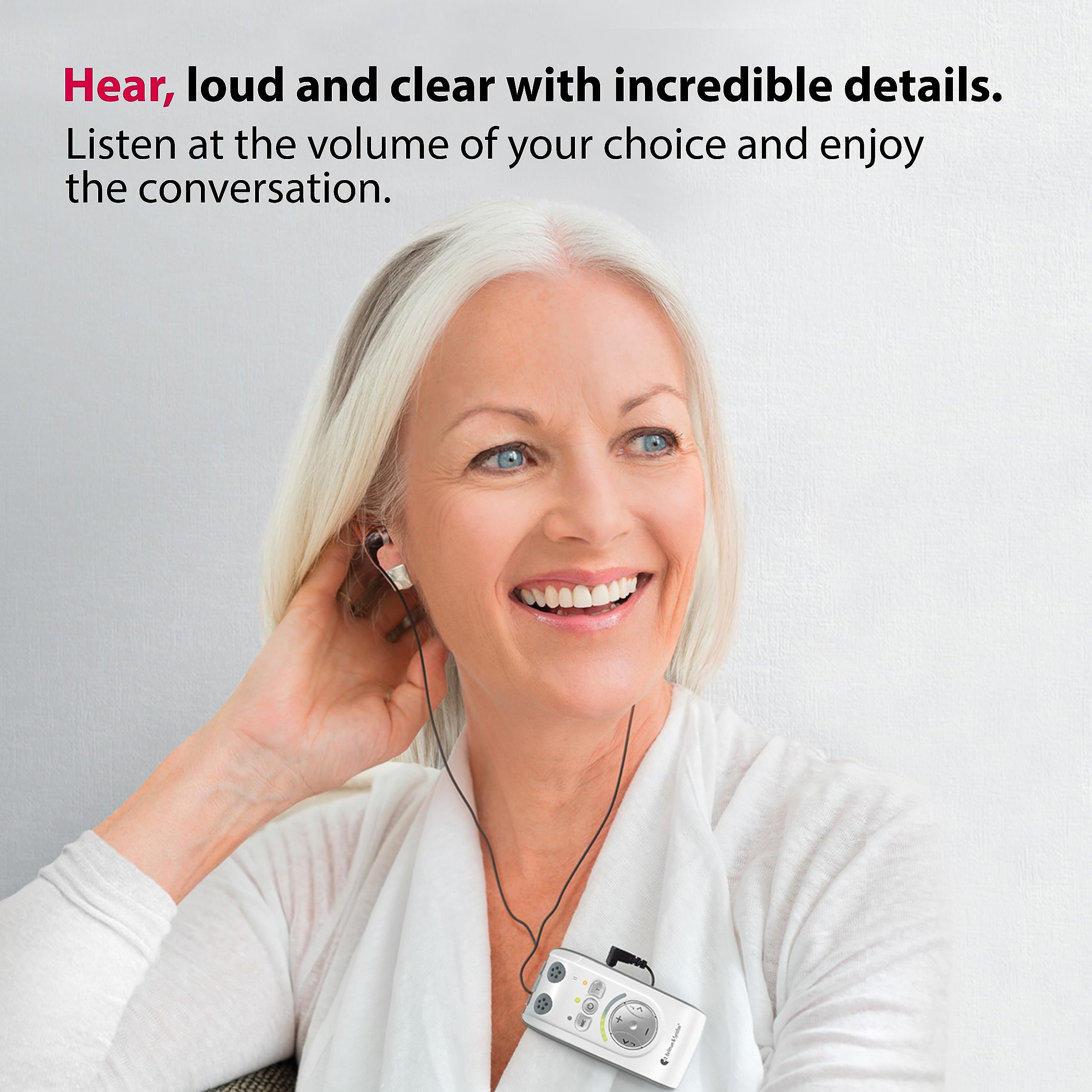 Bellman & Symfon Mino Digital Hearing Amplifier - Noise Reduction Rechargeable Hearing Aid with Headphones & Microset | Lightweight Design for Clear Conversations at Home, Outdoors & Social Events