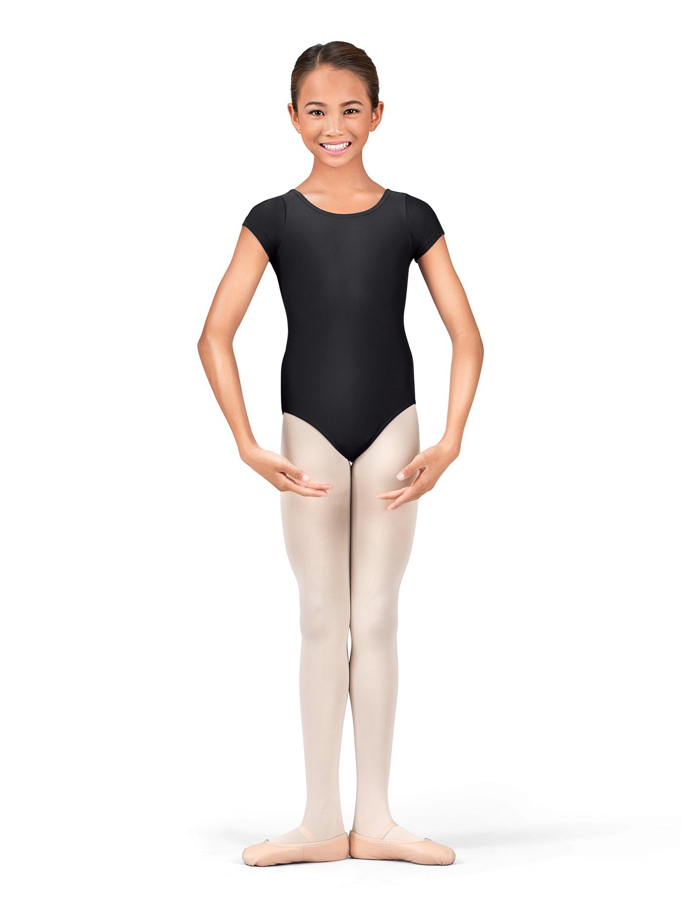 Girls Dance Leotard Short Sleeve - Ballet Gymnastics Leotards for Kids - Perfect for Ballet Class, Gymnastics Practice & Dance Performances