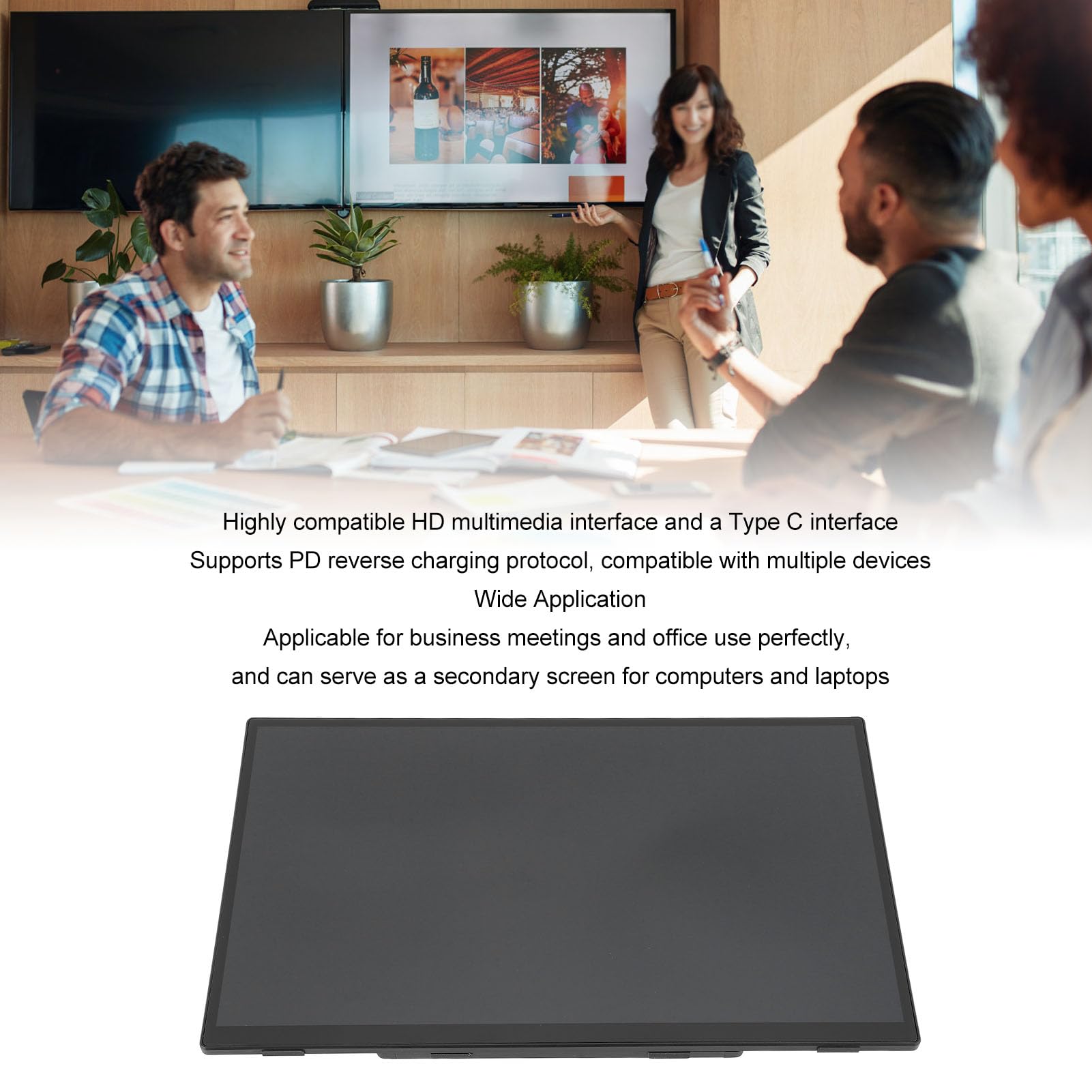 18.5 Inch Portable Monitor - Full HD 1920x1080 Touchscreen Display with 120Hz Refresh Rate | 100% sRGB HDR External Gaming Monitor | USB-C & HDMI Portable Second Screen for Laptop, PC, Phone & Game Console | Perfect for Travel, Work & Gaming