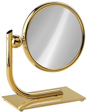 Modern Double Sided Vanity Mirror with LED Lights - 6.5 Inch Round Makeup Mirror for Bathroom & Dressing Table - Magnifying & Normal Mirror for Precise Makeup Application & Skincare Routine