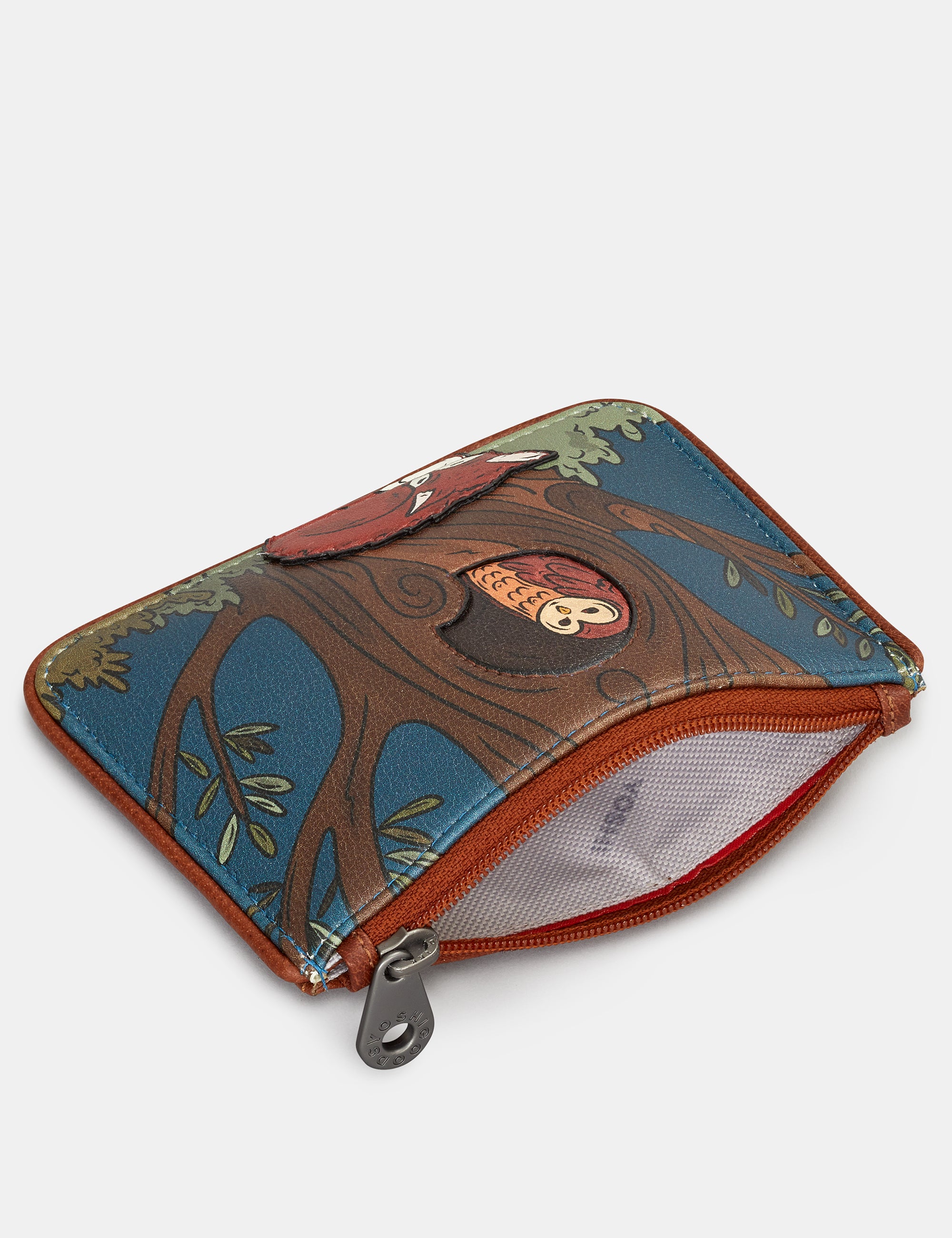 Woodland Friends Zip Top Leather Purse for Women - Cute Animal Print Handbag with Zipper Closure - Perfect for Work, Travel & Everyday Use
