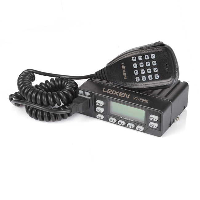 Leixen VV 898E Dual Band VHF UHF Mobile Ham Radio - 25W High Power, 128 Channels, LCD Display for Car Truck & Emergency Communication