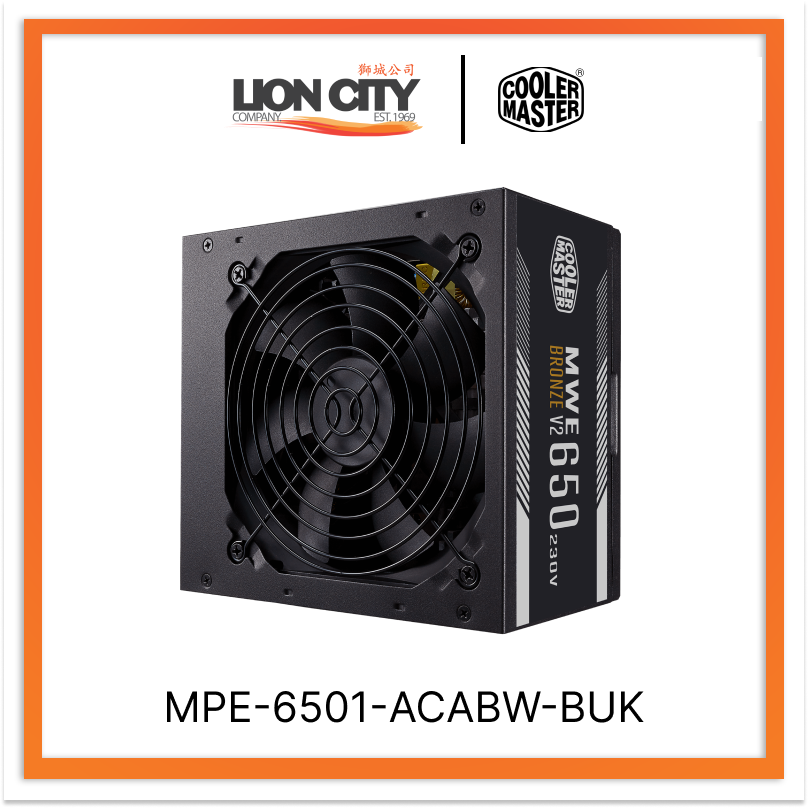 Cooler Master MPE 6501 ACABW BUK CM MWE Bronze 650W Power Supply Unit (PSU) - 80 Plus Bronze Certified, 230V, Version 2, 5-Year Warranty - Perfect for Gaming PCs, Workstations & Home Office Setups
