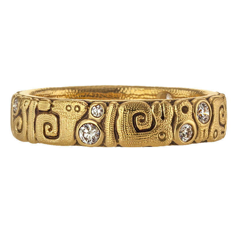 Alex Sepkus Wide Band Ring R156D - Elegant Handcrafted Jewelry for Women, Perfect for Weddings, Anniversaries & Special Occasions