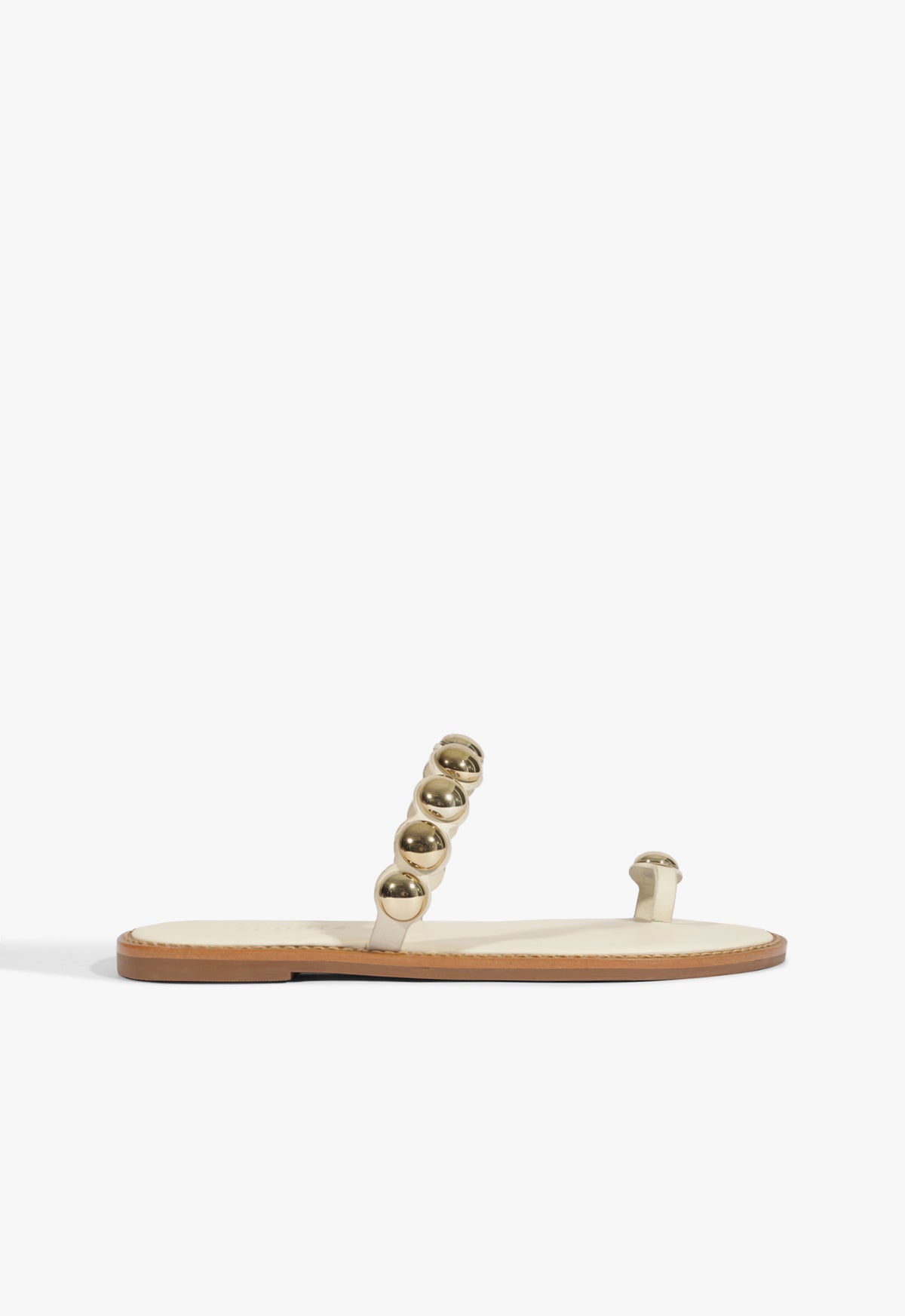 Romy White Leather Flat Sandals for Women - Comfortable Summer Casual Shoes - Perfect for Beach, Vacation & Everyday Wear