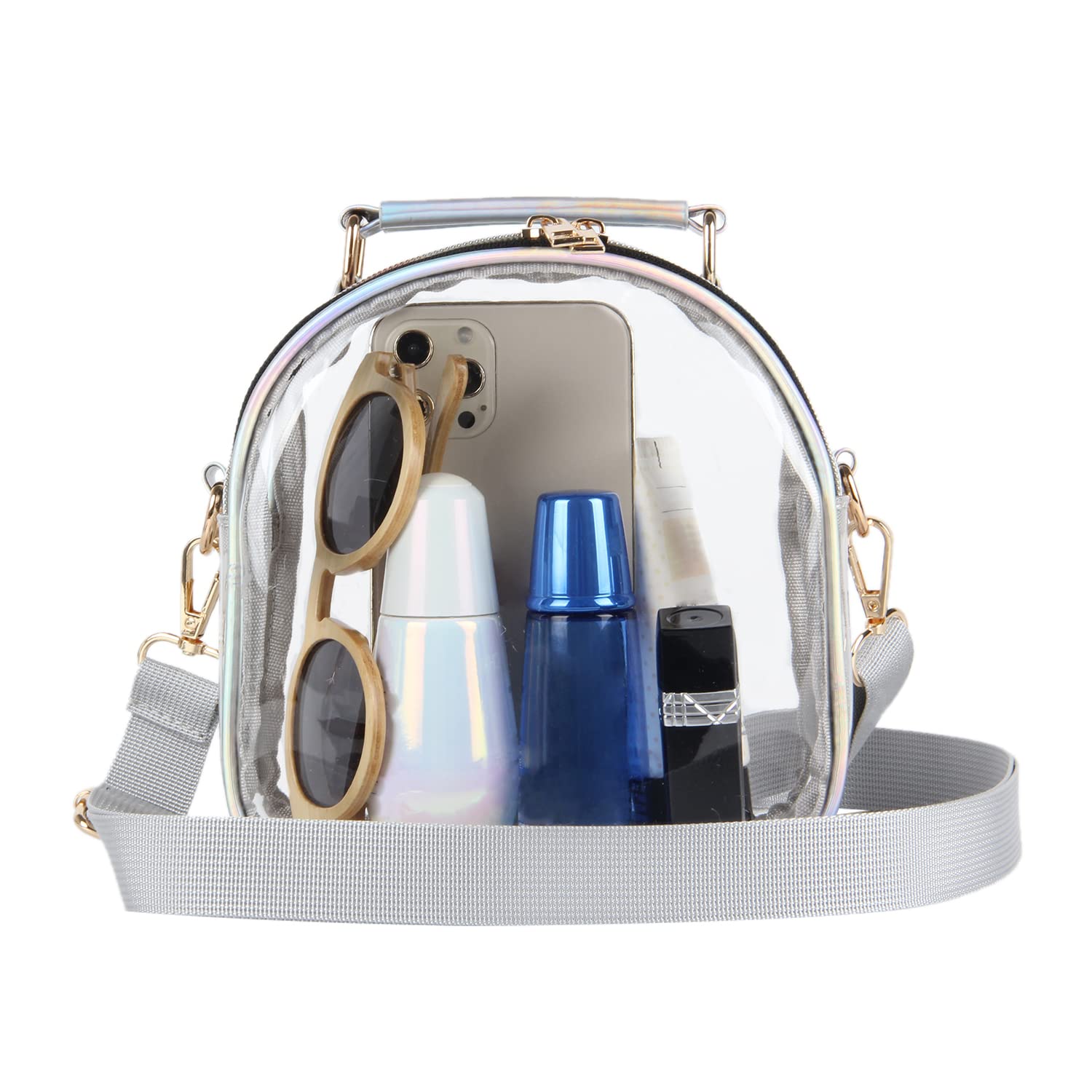 Clear Crossbody Purse for Women - Neon Transparent Jelly Handbag, Stadium Approved See-Through Bag, Perfect for Concerts, Sports Games & Festivals