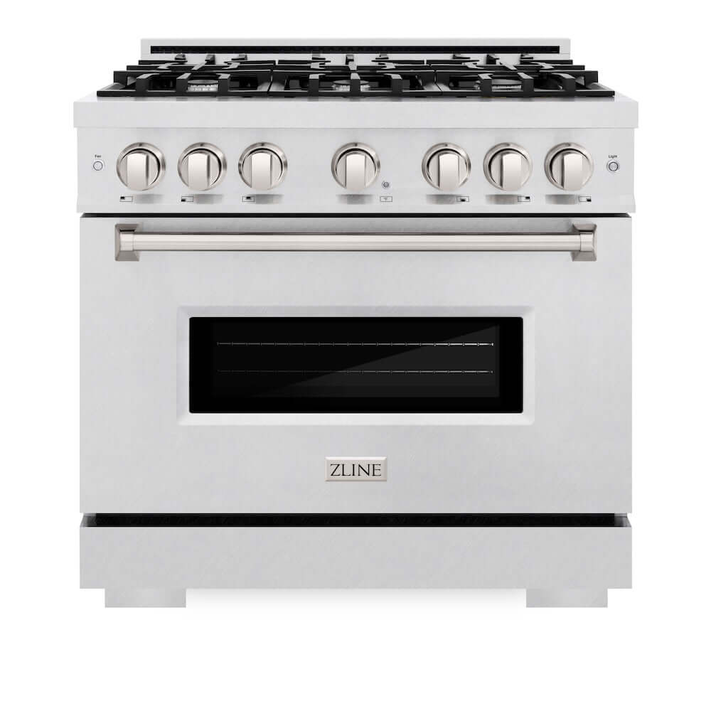 ZLINE 36 Inch 5.2 Cu. Ft. Classic Gas Range with 6 Burner Cooktop & Convection Gas Oven - Satin Stainless Steel (CGRS 36) | Professional Kitchen Appliance for Home Chefs & Cooking Enthusiasts