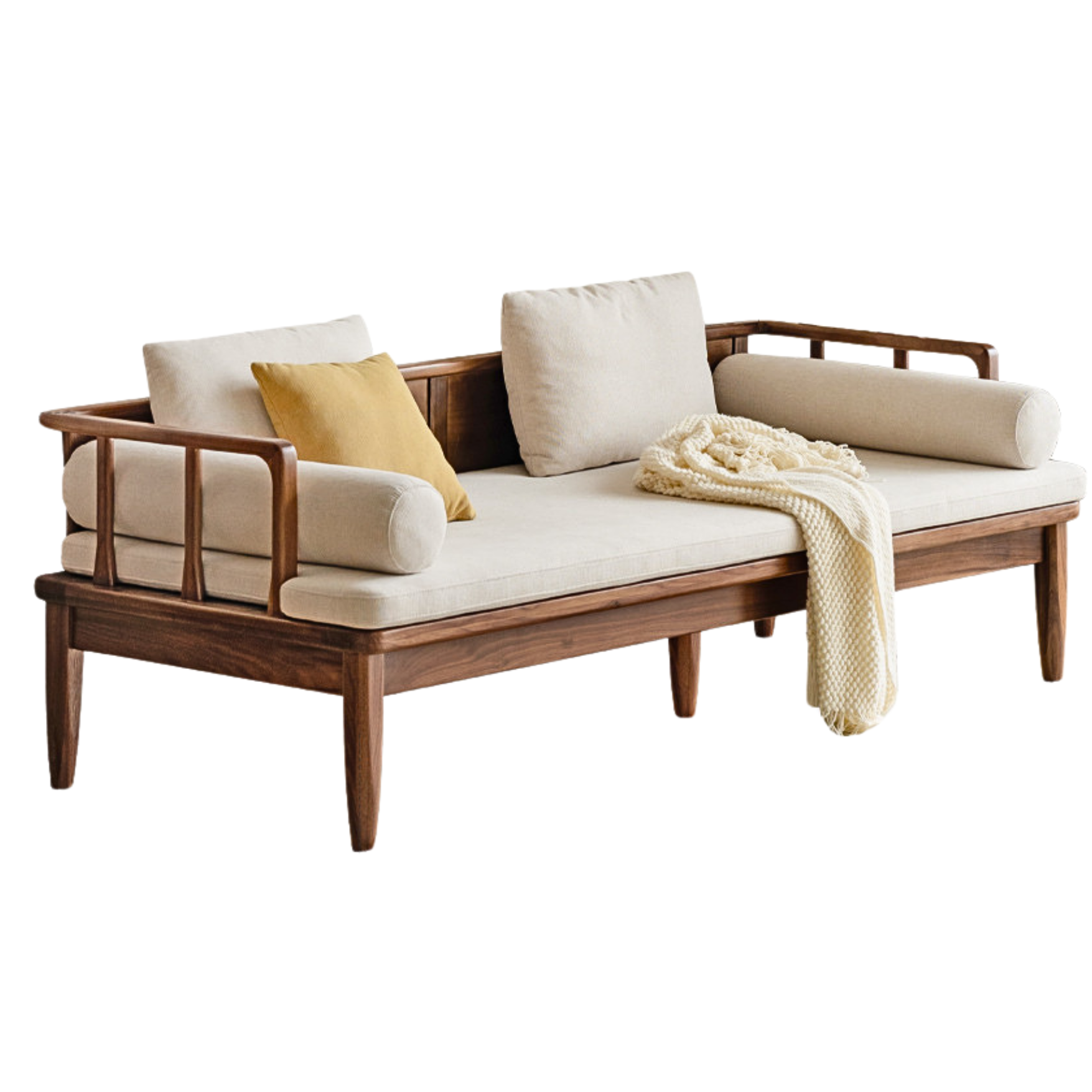 78.7х31.4х25.1 inch/ 200х80х64сm/ Rich dark walnut color/ Black Walnut Luohan bed pear white