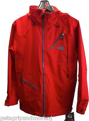 The North Face Men's Cymbiant Recco Fiery Red Cryptic Flash Dry Jacket - Size Small/Petite - Waterproof Windbreaker for Hiking, Camping & Outdoor Adventures