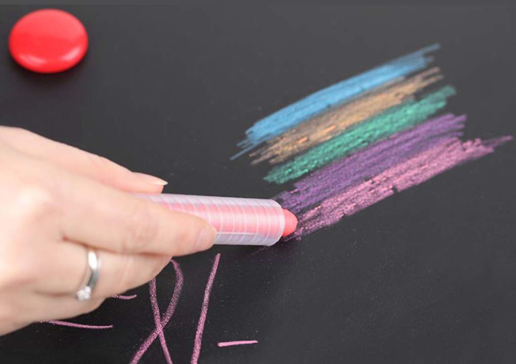 Non-Toxic Dustless Twistable Colored Chalk - 12 Pack Fine 1.0mm Tip for Kids Drawing, Writing on Whiteboard & Blackboard | Perfect for Classroom, Home Schooling & Art Projects
