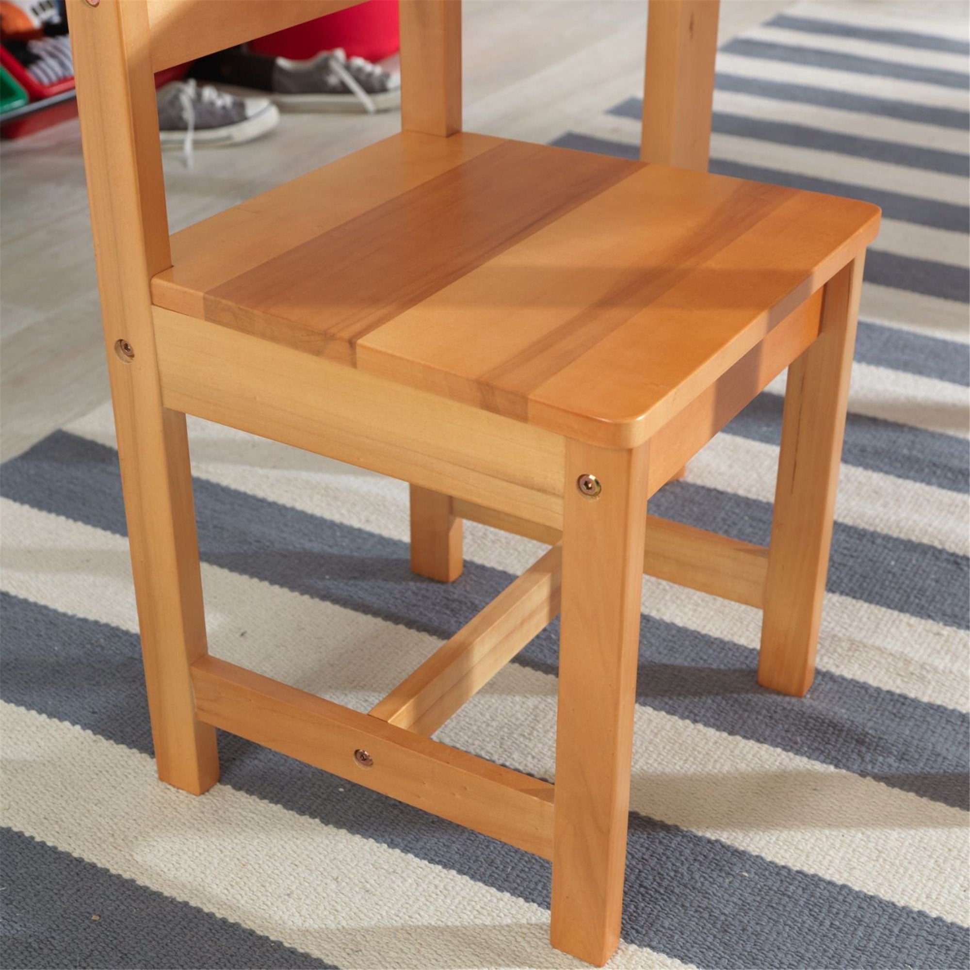KidKraft Natural Wood Kids Table and Chairs Set - Rectangle Play Table with 2 Chairs for Toddlers - Perfect for Arts, Crafts, and Playroom Activities