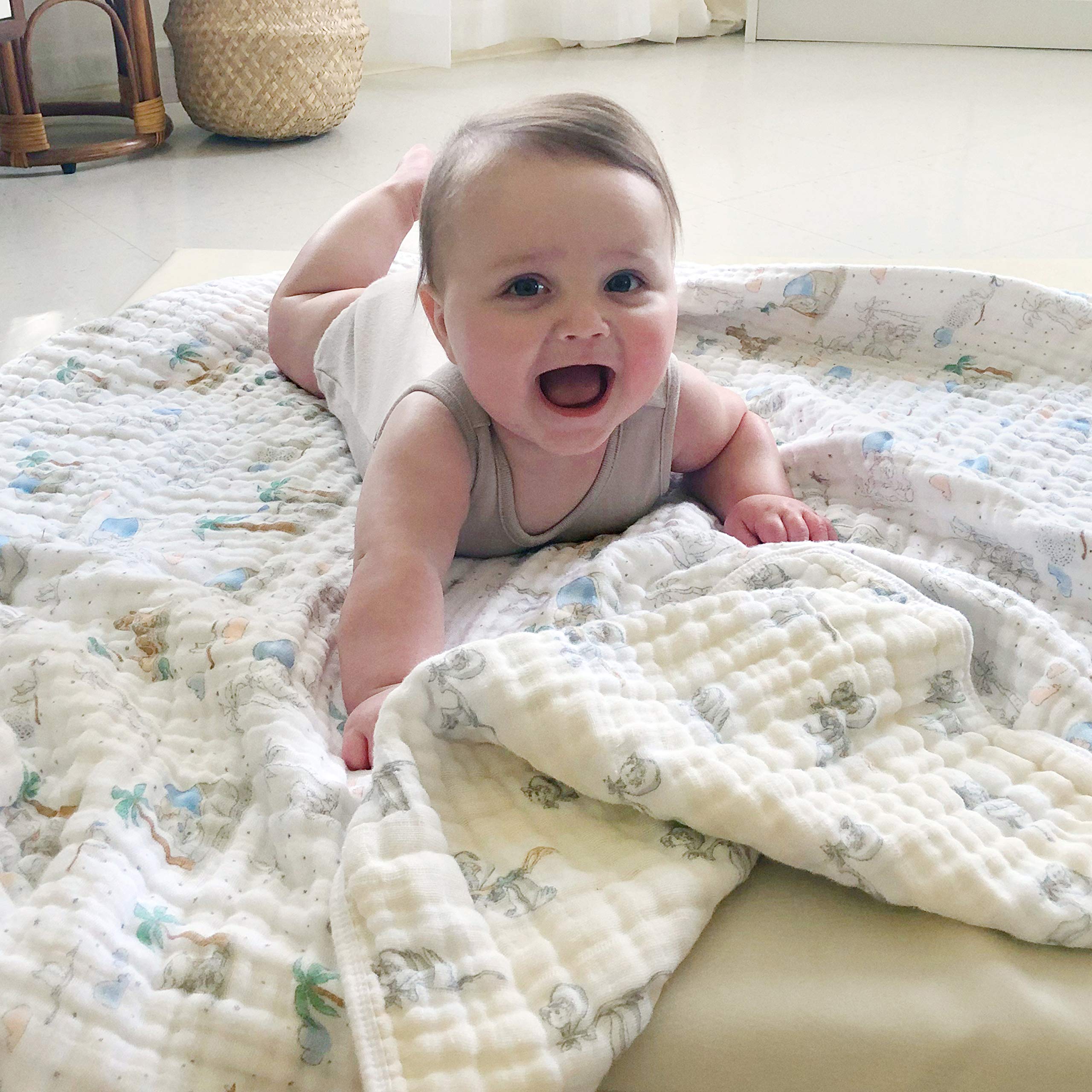 Aden + Anais Dream Blanket - Premium 100% Cotton Muslin Baby Blanket for Newborns, Boys & Girls | Soft Lightweight Nursery & Crib Blanket | Unisex Infant & Toddler Bedding | Perfect Baby Shower Gift & Registry Essential | My Darling Dumbo Print | Ideal for Swaddling, Stroller Cover & Comfort Blanket
