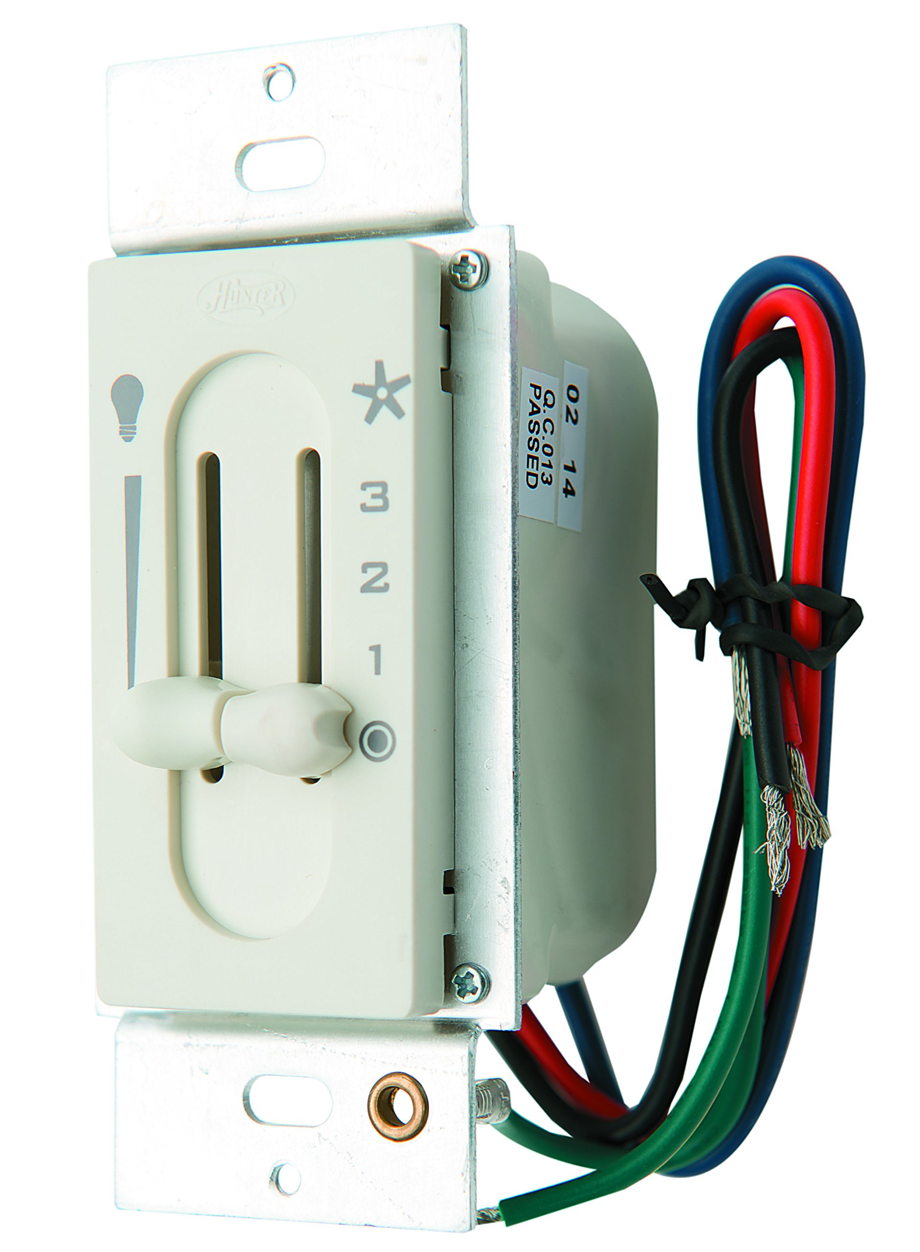 Hunter Fan Company 27182 Fan-Light Dual Slide Wall Control in Off White - Perfect for Bedroom, Living Room & Home Office Lighting Control