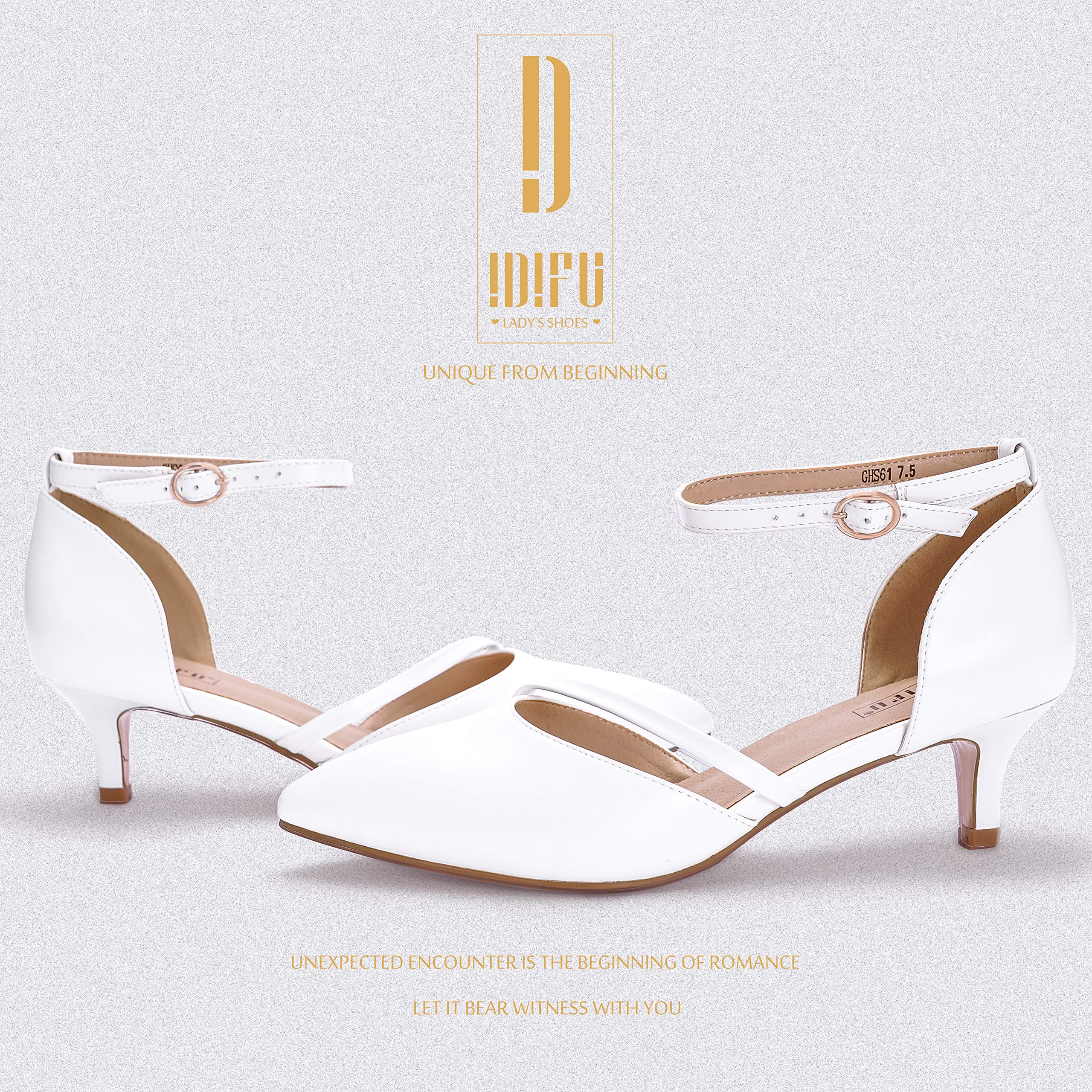 IDIFU Women's IN2 Maxine Low Kitten Heels - Elegant Closed Toe Dress Pumps for Wedding, Evening & Formal Occasions - Perfect Bridal Shoes for Women | Great for Prom, Cocktail Parties & Special Events