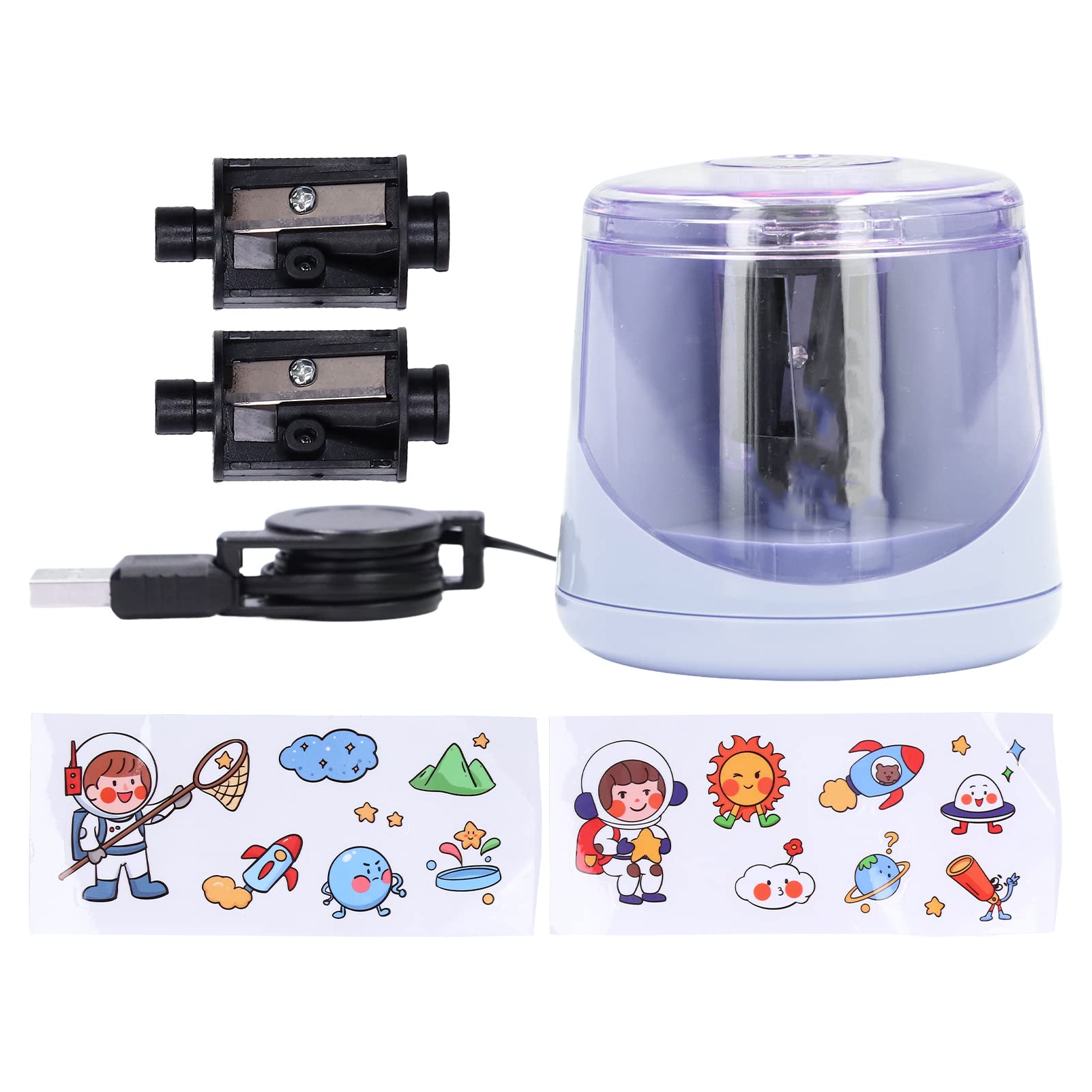 Electric Pencil Sharpener - Dual Power, Portable for School & Office Use