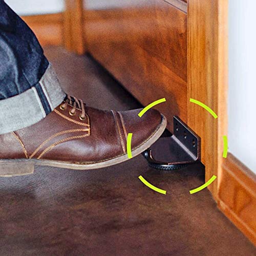 Hands-Free Foot Door Opener - Black Stainless Steel Foot Operated Door Handle for Touchless Entry, Hygiene & Convenience - Perfect for Hospitals, Offices & Public Spaces