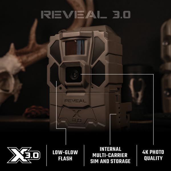 TACTACAM Reveal X Gen 3.0 LTE Cellular Trail Camera for AT&T & Verizon - 1080p FHD Video, Low Glow IR Flash, No SD Card Needed - Perfect for Hunting, Wildlife Monitoring, Home Security & Outdoor Surveillance (RV-TC-XGEN3)