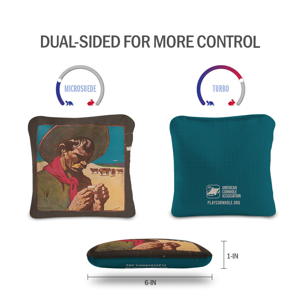 Vintage Wild West Cornhole Bags Set - Premium Pro Bean Bags for Outdoor Lawn Games, Tailgating, and Backyard Parties - Classic Western Style for Adults and Kids