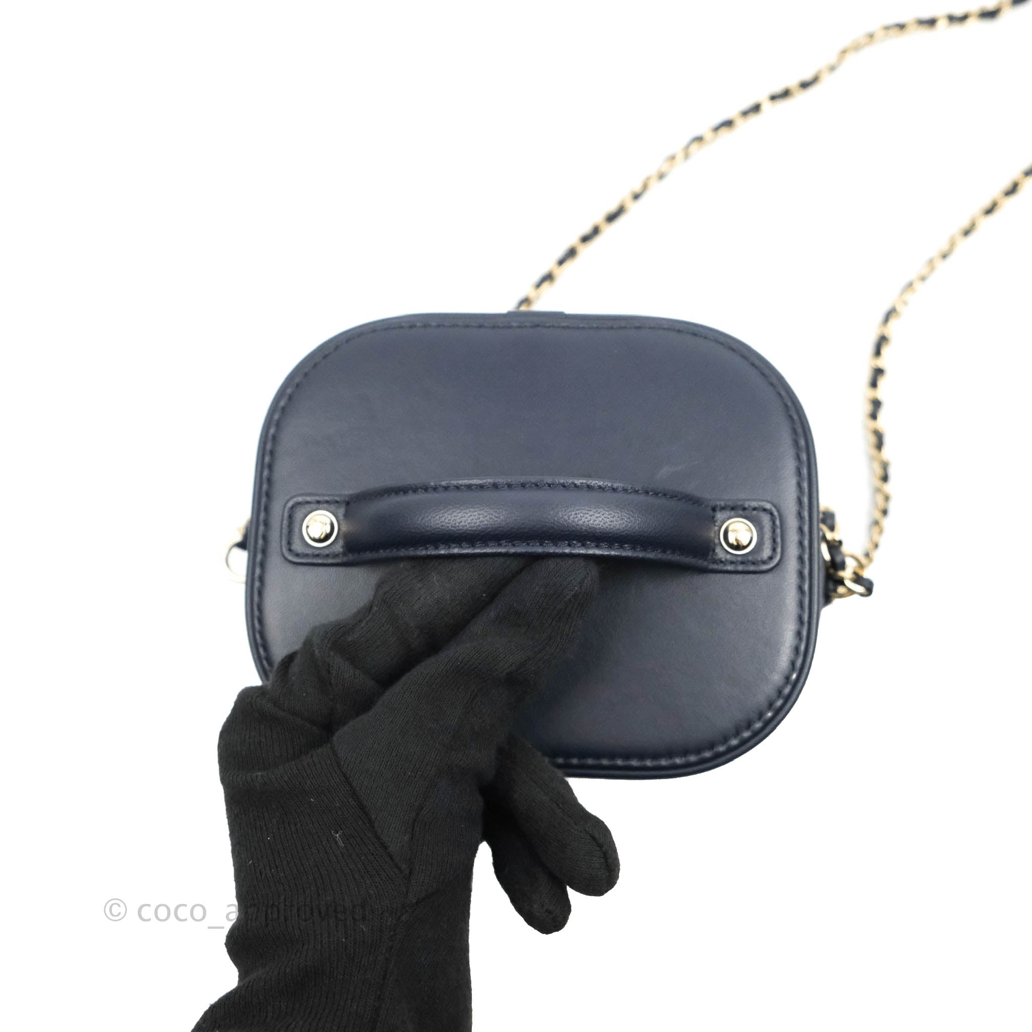 Chanel CC Mania Vanity Case in Navy Lambskin with Gold Hardware - Luxury Crossbody Bag for Women, Perfect for Evening Events & Travel Accessories