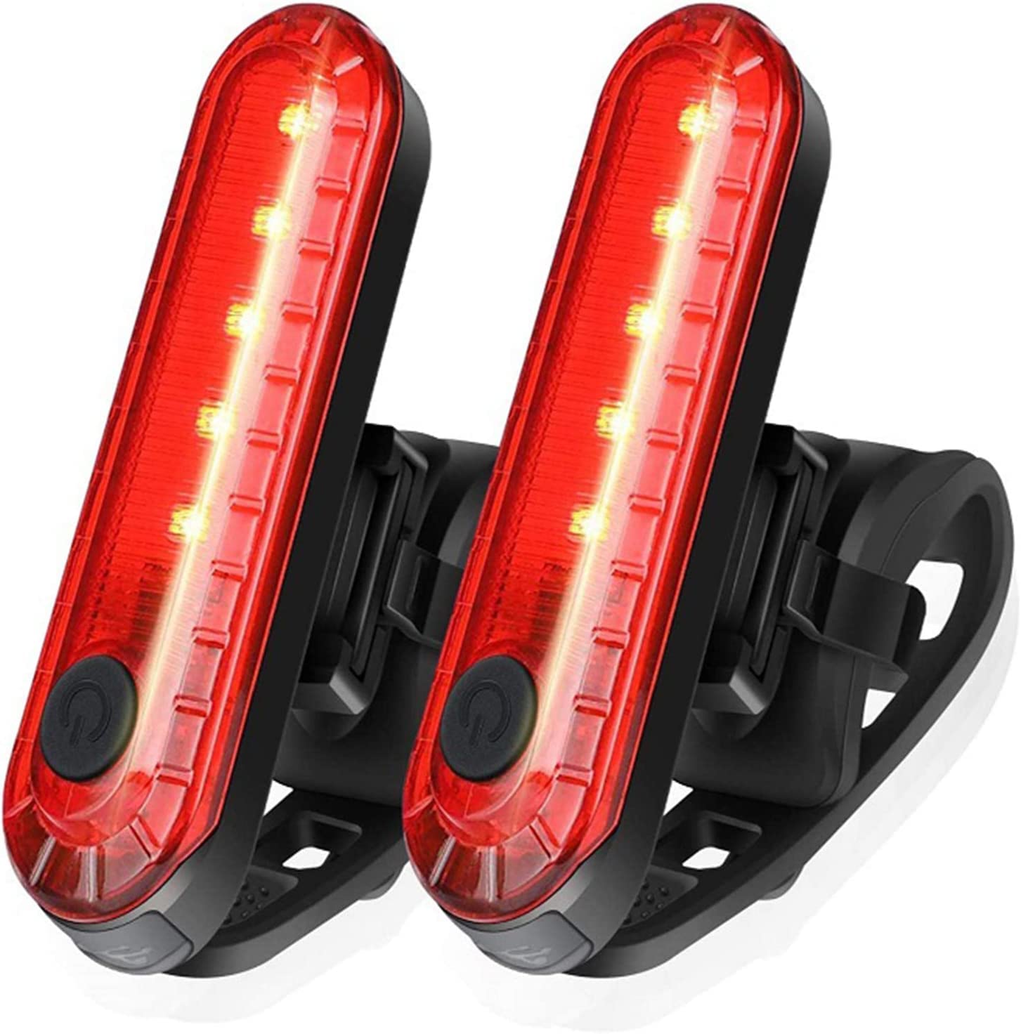 JYYBN 2 Pack USB Rechargeable Smart Bike Tail Light - Ultra Bright LED Bicycle Safety Light with 4 Flash Modes, Waterproof Cycling Accessories for Night Riding & Commuting | Perfect for Road Bikes, Mountain Bikes & Urban Cycling