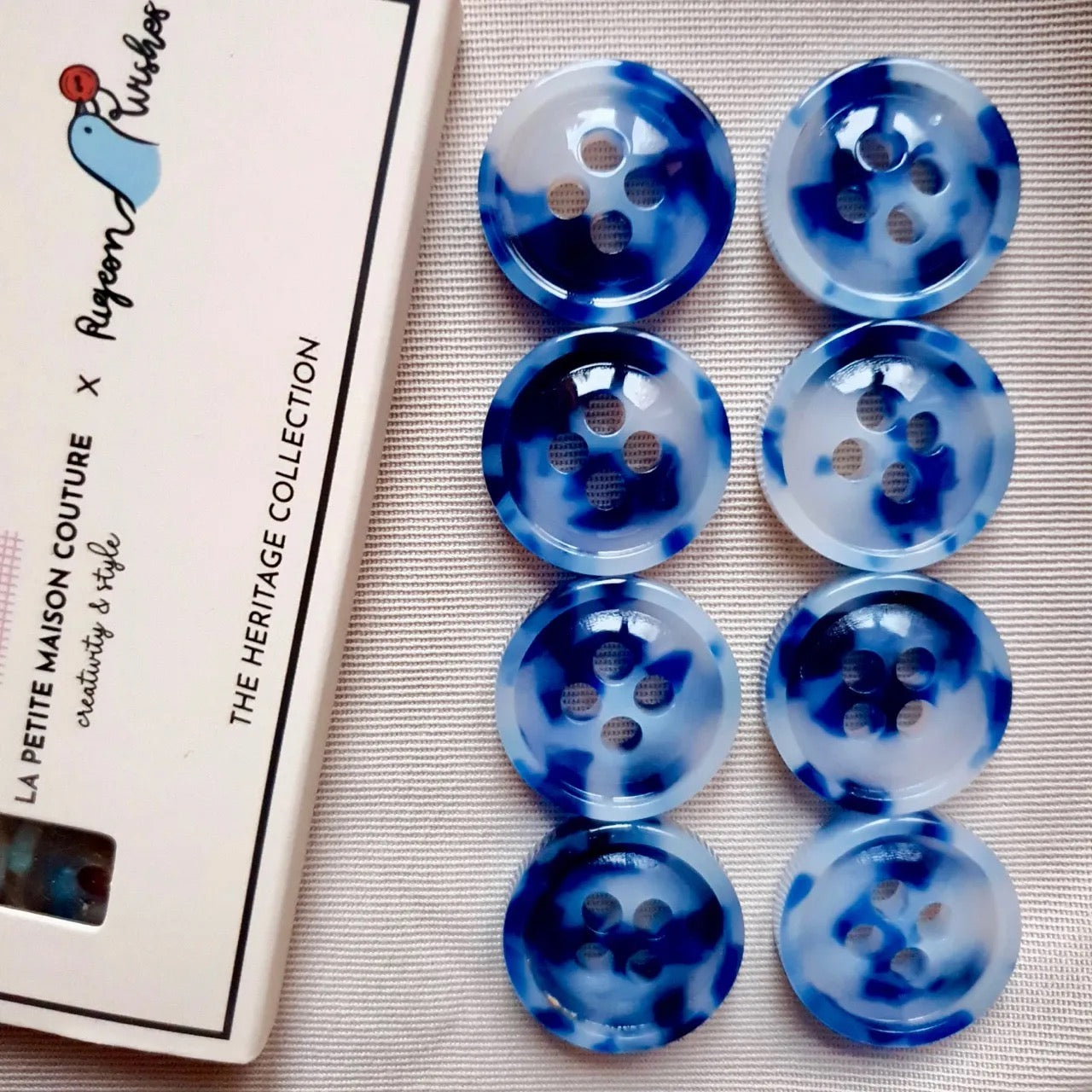 French Riviera 23mm Buttons - Pack of 8 for Sewing, Crafts & DIY Projects - Perfect for Clothing, Accessories & Home Decor