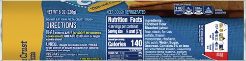 Pillsbury Thin & Crispy Pizza Crust Dough - 8 oz | Pre-Made Homemade Pizza Base | Perfect for Quick Dinners, Parties & Family Meals