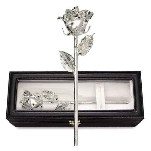 Silver Dipped Rose (With Leather Case)