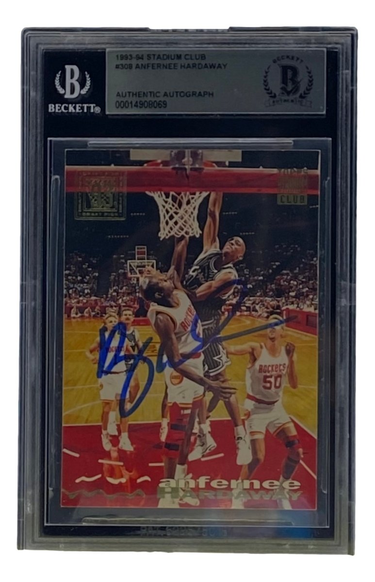 Penny Hardaway Autographed 1993-94 Orlando Magic Stadium Club #308 Basketball Card - PSA Slabbed & Certified - Perfect for NBA Memorabilia Collectors & Sports Fans