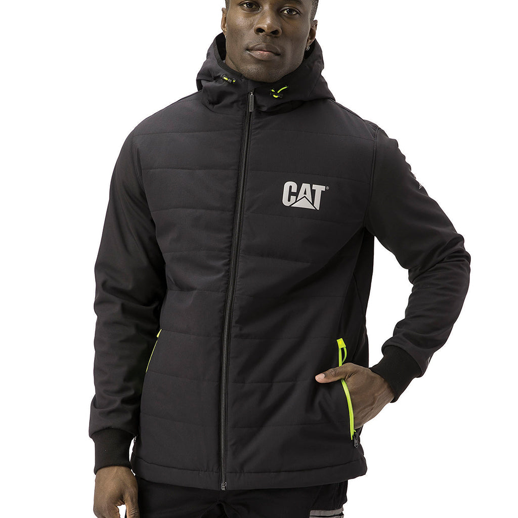 Men's CAT Tech Hybrid Jacket - Waterproof Windproof Work Jacket for Outdoor Construction & Hiking | Durable Lightweight Workwear for Cold Weather