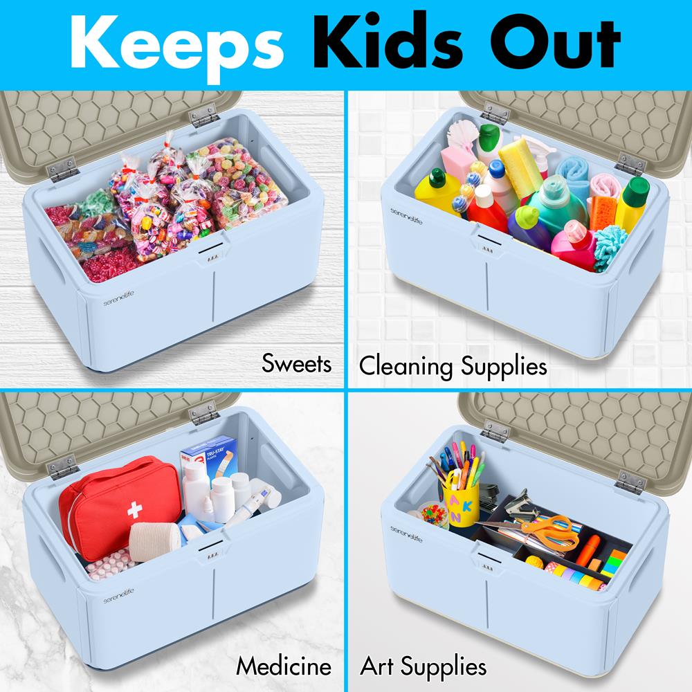 8 Gallon Locking Storage Bin with Secure Lid - Heavy Duty Plastic Container for Organizing Home, Office, Garage & Outdoor Use - Ideal for Toys, Tools, Clothes & Seasonal Items Storage