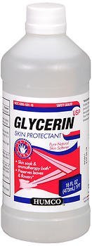 Humco Glycerin Skin Protectant - 16 oz (Pack of 6) | USP Vegetable Glycerin for Dry Skin, Eczema & Cracked Hands | Perfect for DIY Skincare, Soap Making & First Aid Kits