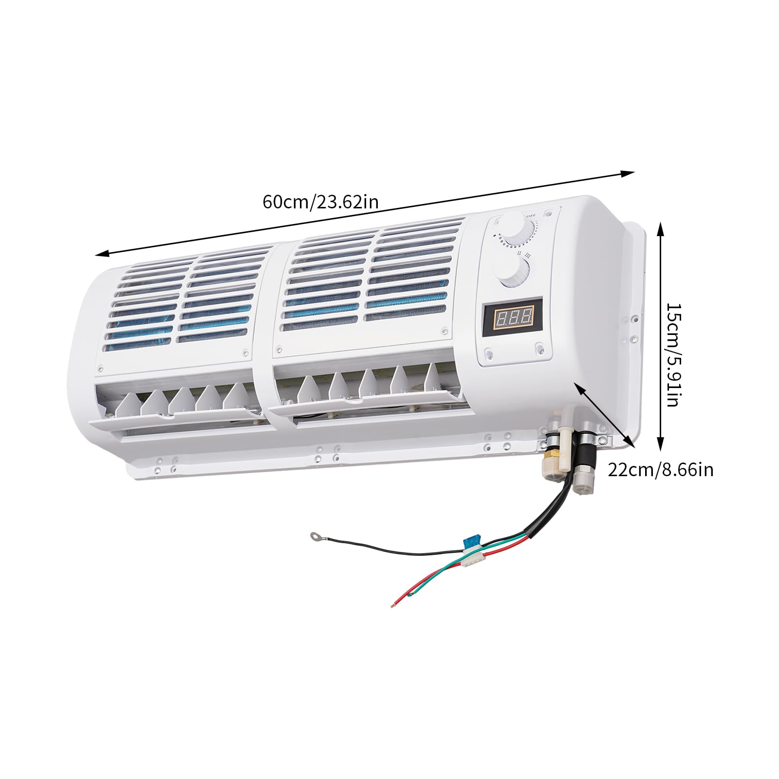 12V Portable Electric Car Air Conditioner with LCD Display - 22525 BTU/H Cooling for Trucks, RVs, Construction Vehicles & Excavators | Perfect for Summer Road Trips & Outdoor Worksites