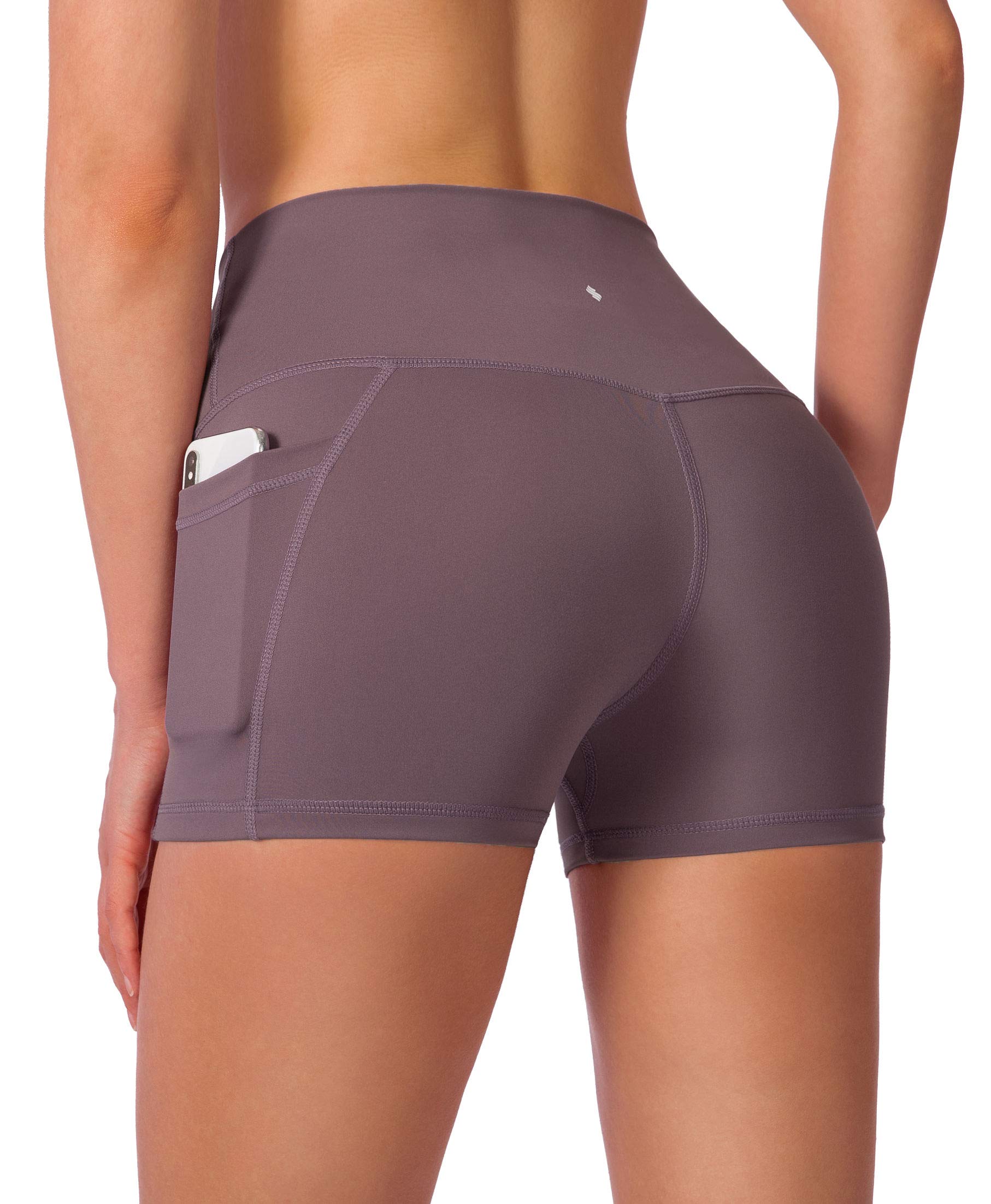 High Waist Yoga Shorts for Women with Side Pockets - 8