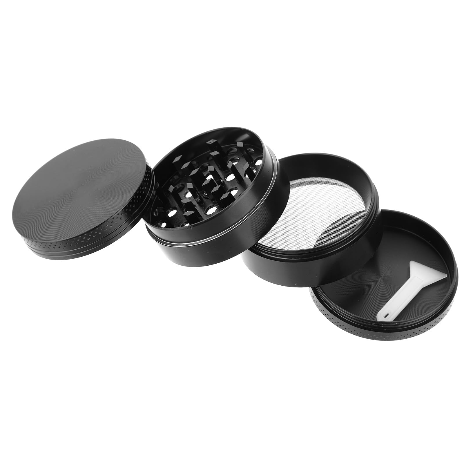 2 Inch Manual Spice Grinder - Portable Aluminum Herb Mill with Magnetic Lid, Zinc Alloy Hand Crank Seasoning Crusher - Perfect for Kitchen, Camping & Travel Use