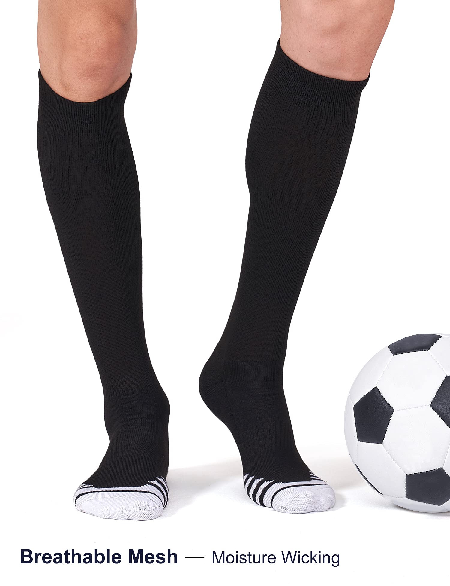 FITRELL 2/3 Pack Baseball Soccer Softball Socks for Kids Youth Men & Women - Over-the-Calf Knee High Athletic Socks (Multiple Colors) - Perfect for Sports, Training & Casual Wear