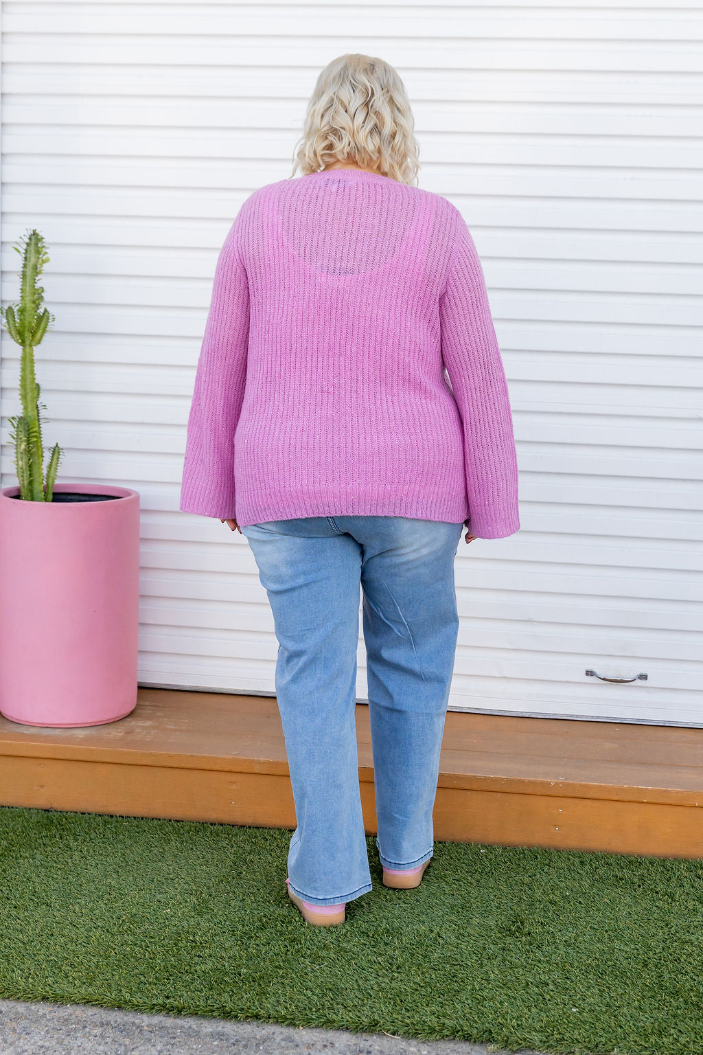 Regina Knit in Sherbet Sparkle - Women's Fashion Knitwear for Casual & Party Wear | Soft & Glittery Sweater for Date Nights & Holiday Outfits