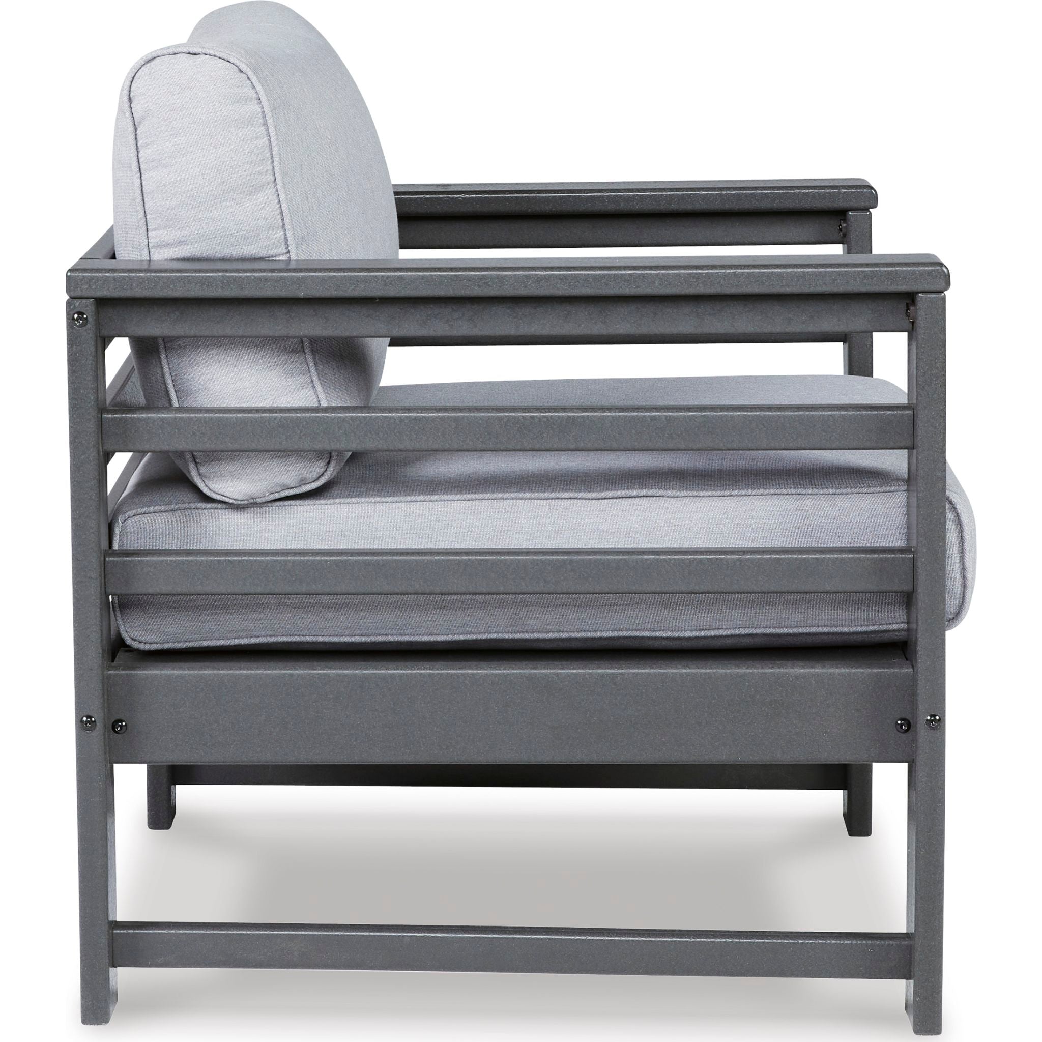 Amora Outdoor Lounge Chair with Cushion (Set of 2) - Water-Resistant, Foldable Patio Furniture for Poolside, Garden & Backyard Relaxation - Charcoal Gray