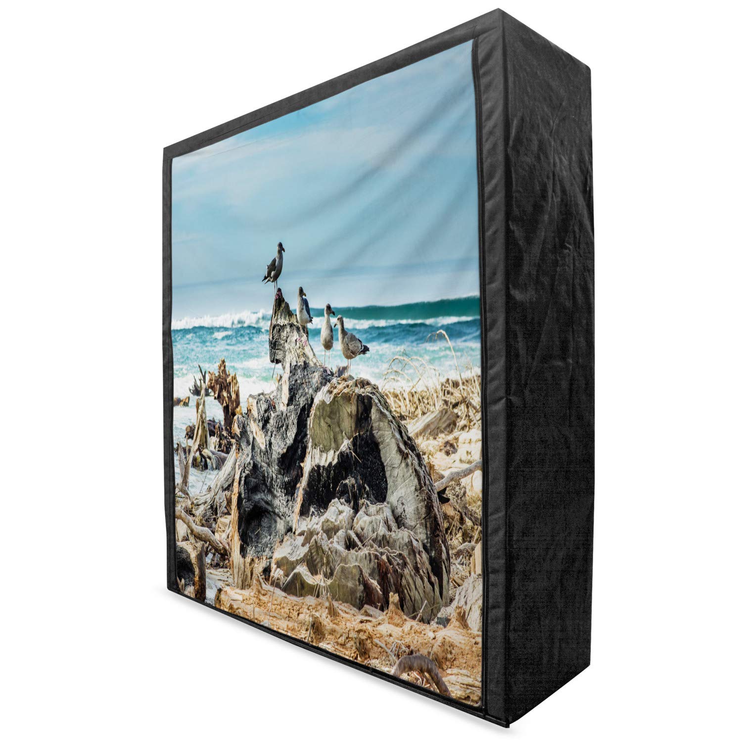 Ambesonne Driftwood Portable Fabric Wardrobe - 59