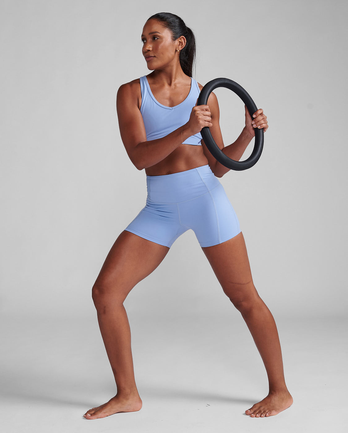 Form Soft Touch Hi-Rise Stretchy Shorts for Women - Hydrangea Blue | Comfortable High Waist Yoga Shorts for Workout, Lounge & Everyday Wear