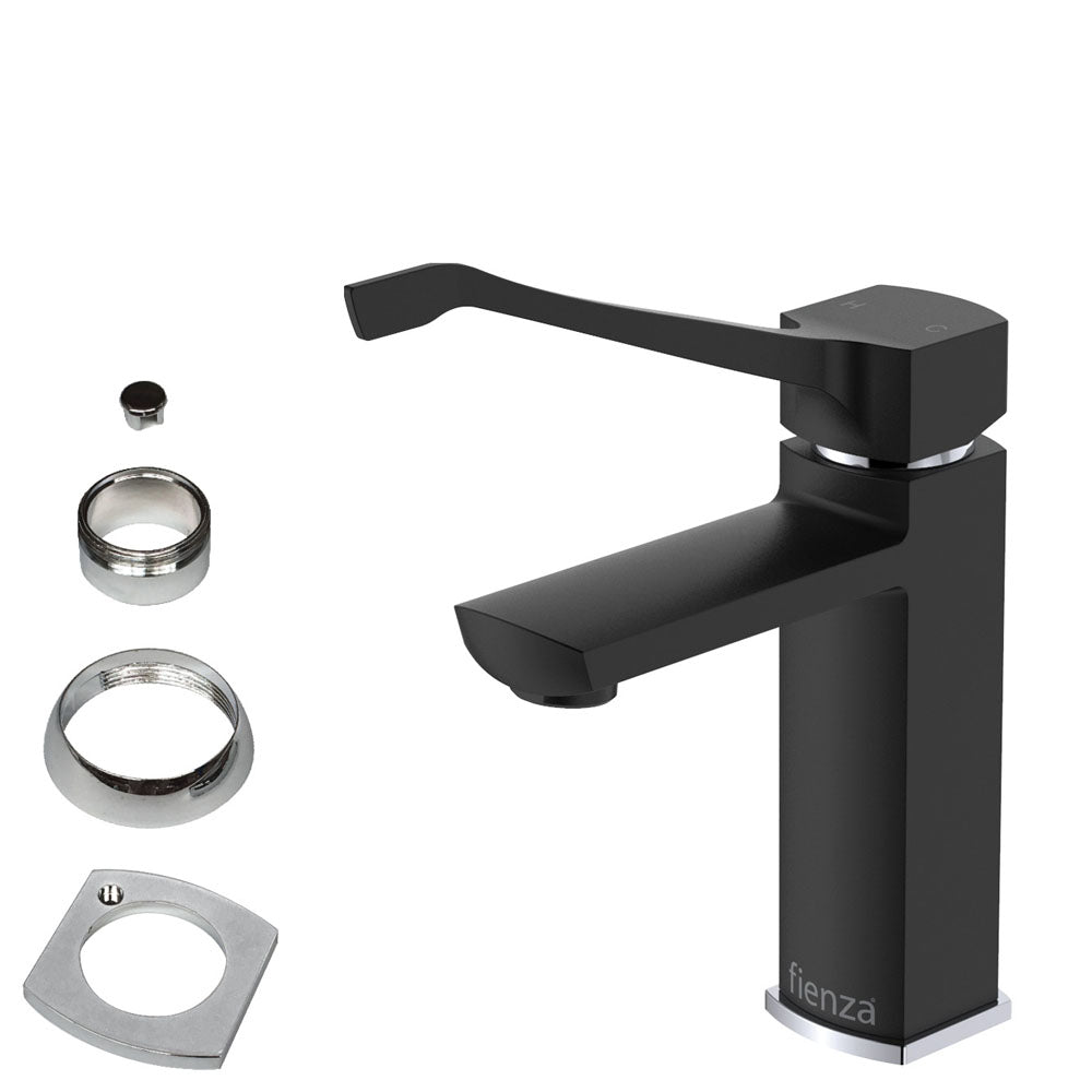 Fienza 218103BD Koko Care Basin Mixer Tap - Matte Black Finish, Single Lever Bathroom Sink Faucet for Modern Vanities & Powder Rooms
