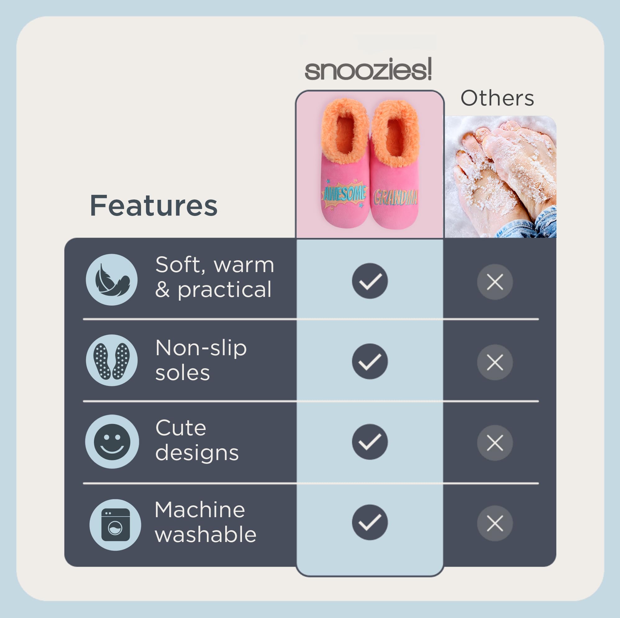 Cozy Snoozies Pairable Slipper Socks for Women - Non-Slip Fuzzy House Slippers with Fun Designs | Perfect for Indoor Relaxation, Lounging & Gift Giving